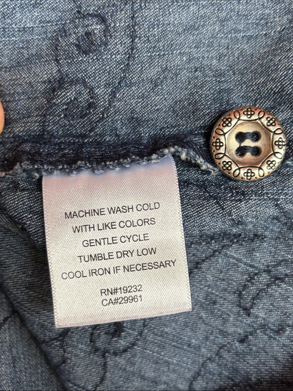 Alfred Dunner Embroidered Denim Jacket Mandarin Collar Paisley Trim 16P - Picture 8 of 8